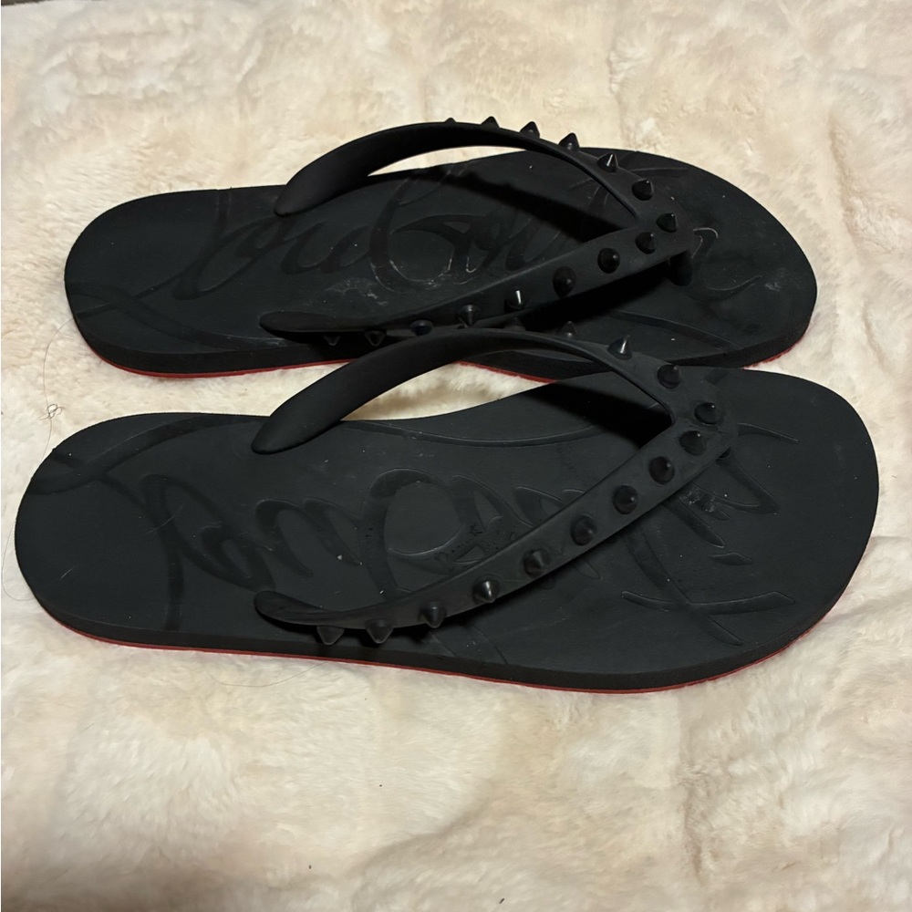 Christian Louboutin Black Studded Sandals